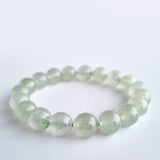 Rutilated quartz green crystal bracelet. Genuine natural and unheated gemstone with Certificate of Authenticity