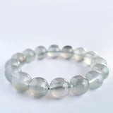 Rutilated quartz green crystal bracelet. Genuine natural and unheated gemstone with Certificate of Authenticity
