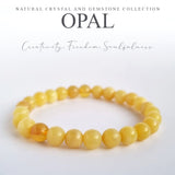 Yellow Opal crystal bracelet. Natural crystal gemstones with Certificate of Authenticity