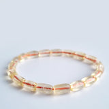 Citrine crystal stone beads bracelet. Genuine unheated crystal gemstone with Certificate of Authenticity