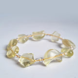 Citrine crystal stone beads bracelet. Genuine unheated crystal gemstone with Certificate of Authenticity