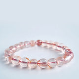 Hematoid quartz crystal bracelet. Genuine unheated crystal gemstone with Certificate of Authenticity