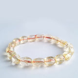 Citrine crystal stone beads bracelet. Genuine unheated crystal gemstone with Certificate of Authenticity