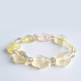 Citrine crystal stone beads bracelet. Genuine unheated crystal gemstone with Certificate of Authenticity