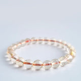 Citrine crystal stone beads bracelet. Genuine unheated crystal gemstone with Certificate of Authenticity