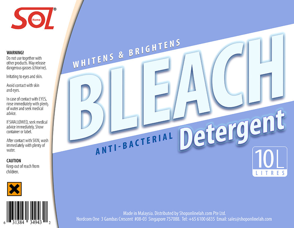 Antibacterial Bleach 10L Detergent by SOL Home ® (Cleaning Supplies