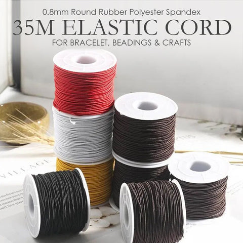 1roll /35m /0.8mm Rubber Core Polyester Spandex Stretchable Elastic Cord for Jewelry DIY Handicrafts By SOL Home ® (DIY)
