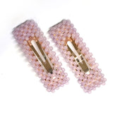 2pcs Pearl Hair Clips Austria Crystal Pastel /Hair Ties /Hair Band /Barrettes /Korean Fashion Accessories By SOL Home ® (DIY)