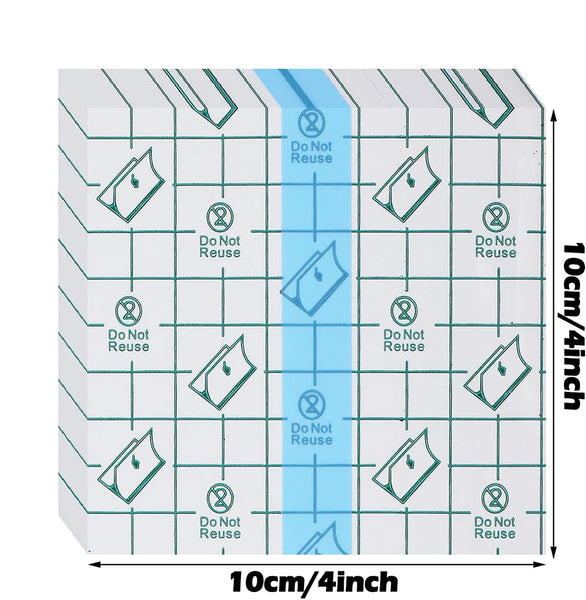 PU Transparent Adhesive Film Membrane Waterproof Stretch Adhesive Bandage Clear Adhesive Bandages Dressing, 10cmx10cm x 50pcs by SOL Home ® (Medical Supplies)