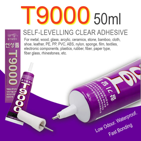 T9000 50ml Clear Adhesive Glue NailArt Adhesive Fabric Clothes Touch Screen LCD Epoxy Resin By SOL Home ® (DIY)