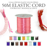 1roll /50m /0.5mm Elastic Cord Bracelet String for Jewelry DIY Handicrafts By SOL Home ® (DIY)