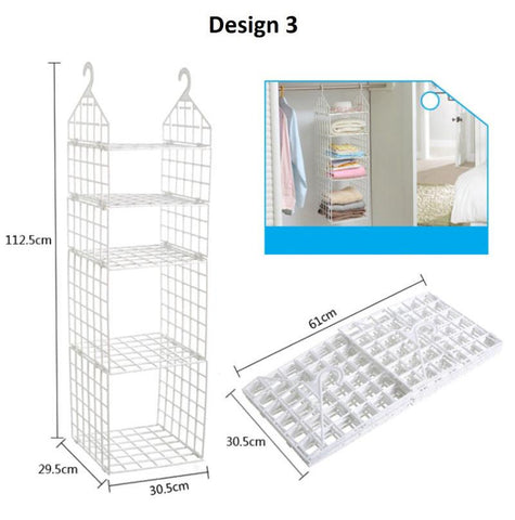 Wardrobe Organizer Multi-function Clothes Organizer Closet Hanging Shelf Closet Hanger Rack by SOL Home ® (Wardrobe Solutions)