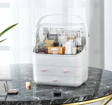 Dustproof Makeup Organizer Waterproof Makeup Organizer Makeup Organizer with Handle Cover Cosmetic Storage Drawer Cabinet Portable Hand Carry by  By SOL Home ® (Storage) (Home and Living) (Health and Beauty)