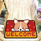 Corgi Floor PVC Mat Rug for outdoor welcome entryways and entrances By SOL Home ® (Home and Living)