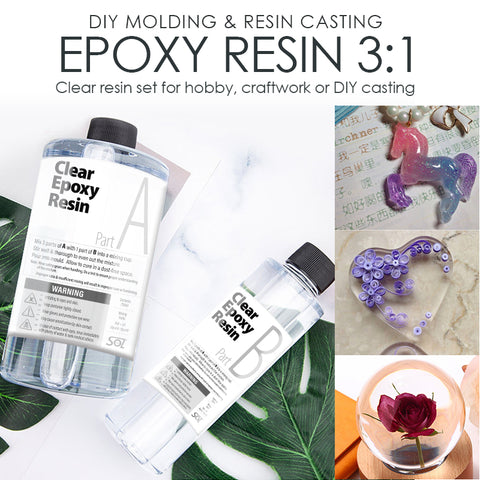 1L Epoxy Resin Casting Ration 3:1 A [750ml] + B [250ml] by SOL Home ® (DIY)