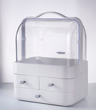Dustproof Makeup Organizer Waterproof Makeup Organizer Makeup Organizer with Handle Cover Cosmetic Storage Drawer Cabinet Portable Hand Carry by  By SOL Home ® (Storage) (Home and Living) (Health and Beauty)