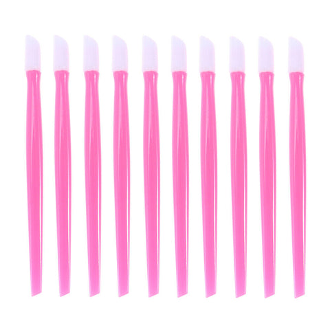 10pcs - Rubber Nail Cuticle Pusher Tipped Plastic Handle