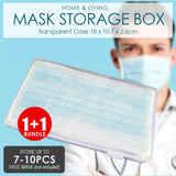 1+1 Mask Storage Container. Transparent casing for face mask. Store 7-10pcs By SOL Home ® (Health and Beauty)