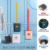 Silicone Toilet Scrub Brush With Holder by SOL Home ® (Cleaning Supplies)