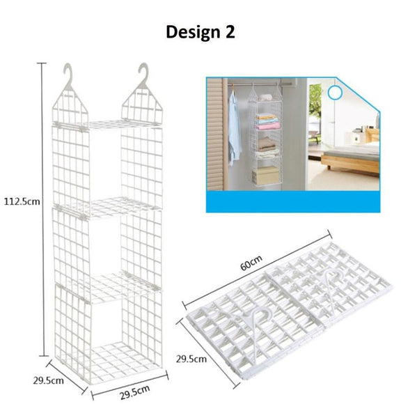 Wardrobe Organizer Multi-function Clothes Organizer Closet Hanging Shelf Closet Hanger Rack by SOL Home ® (Wardrobe Solutions)