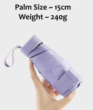 240g Uv Protection Mini Foldable Umbrella with Storage Case