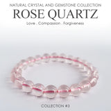 Rose Quartz Bracelet Collection #3. 100% genuine natural gemstone jewellery with Certificate of Authenticity by SOL Home ® (Feng Shui)