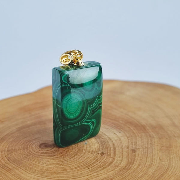 Malachite Bracelets and Pendants. 100% Natural Crystal Gemstone Collection with Certificate of Authenticity by SOL Home ® (Feng Shui)
