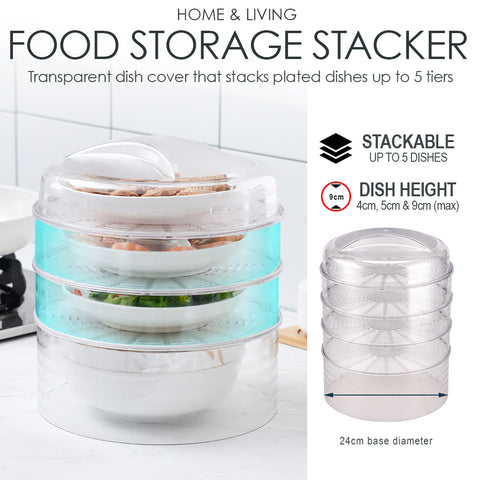 5 Level Food Storage Food Stacker. Dust-proof and clear table space by SOL Home ® (Kitchen)