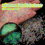 20gm Luminous Glass Rice Beads. 2-3mm high quality glow in the dark beads for DIY bracelet earrings pendant and other accessories