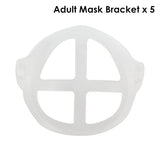 5pcs Adult 3D Mask Bracket For Surgical Mask Anti Humid, Enhance Breathing prevent suffocation, prevent pimples & skin irritation & glasses from fogging up Washable & Reusable by SOL Home ® (Health and Beauty)