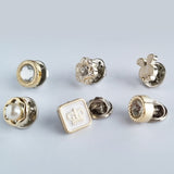 Set of 6pcs women brooch pins button fashion accessories for lapel, suit, tie to prevent accidental exposure with diamante and pearl embellishment