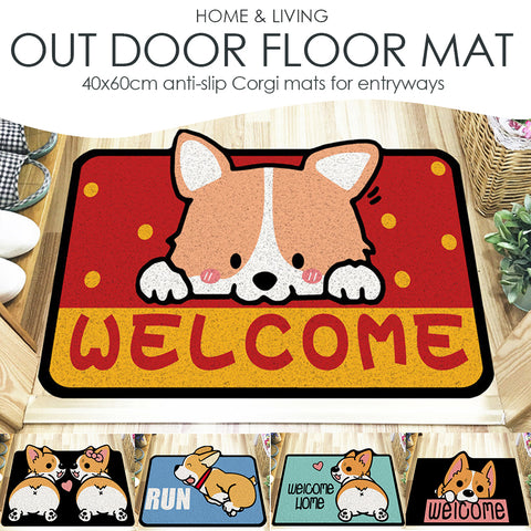 Corgi Floor PVC Mat Rug for outdoor welcome entryways and entrances By SOL Home ® (Home and Living)