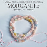 Morganite beads strand, beads and charms for DIY necklace & DIY jewellery. 100% natural with Certificate of Authenticity