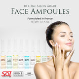SOL® BEAUTY Face Treatment Ampoule 3ml x 10pcs / Ampoules Skin Care - Stem Cells / Hyaluronic Acid / Lifting / Vitamin C / Azulene / Hydrating / Whitening / Oxygen / Collagen – Formulated in FRANCE by SOL Home ® (Health and Beauty)