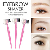 3pcs Eyebrow Shaver Trimmer With Shaping Comb Set (Health and Beauty)